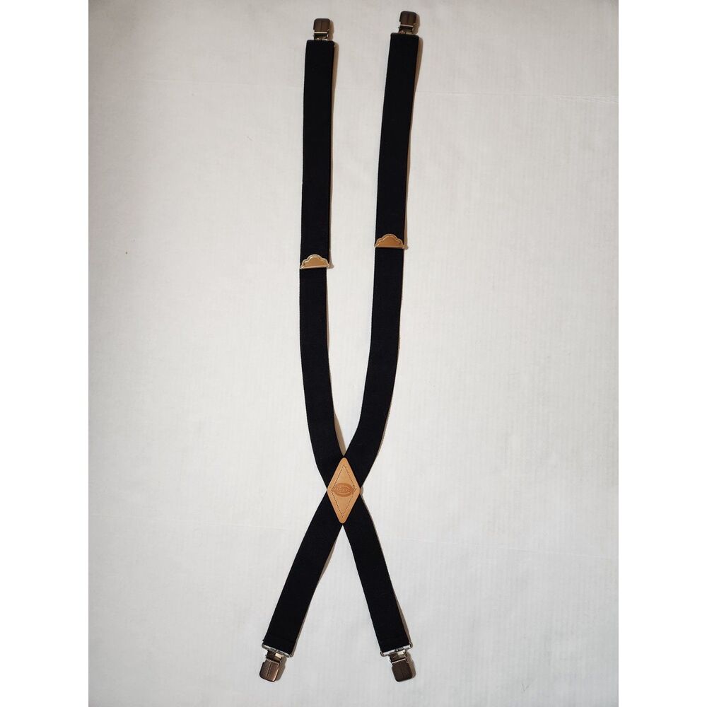 Dickies Adjustable Black Suspenders Clip‑On